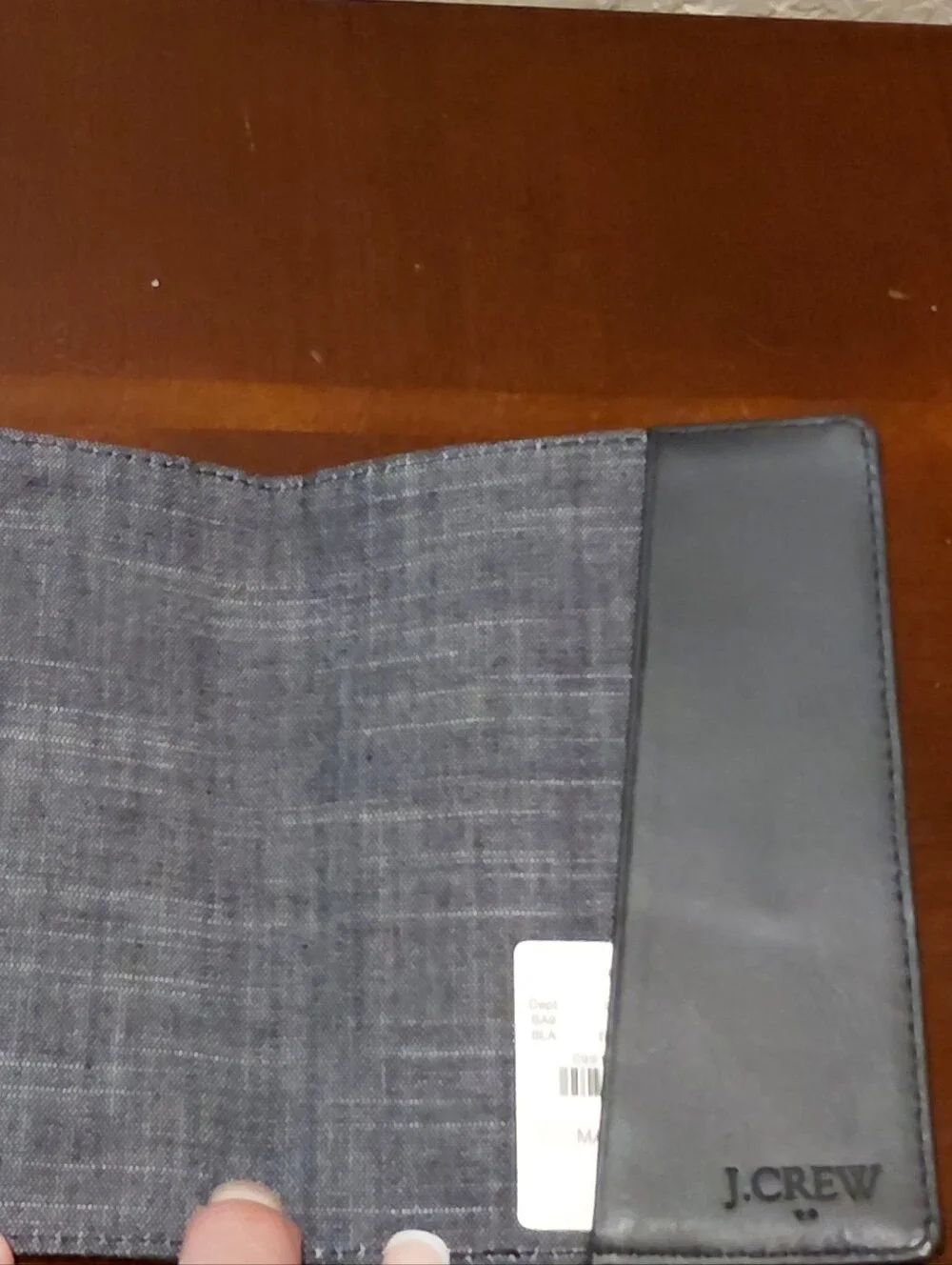New J. Crew Black Leather Passport Holder